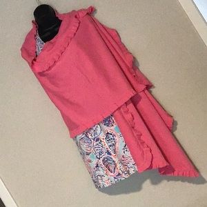 VTG Lilly Pulitzer Medium Pink Ruffled Wrap OS